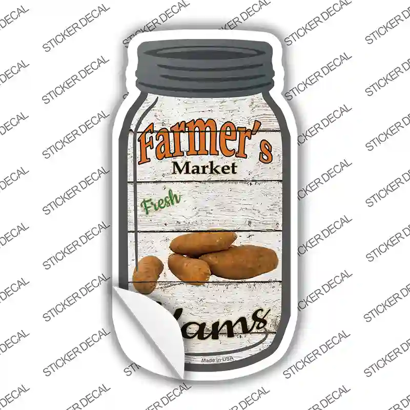 Yams Farmers Market Novelty Mason Jar Sticker Decal
