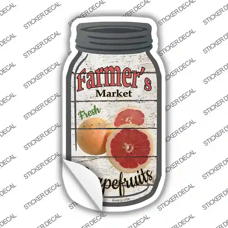 Graprefruits Farmers Market Novelty Mason Jar Sticker Decal