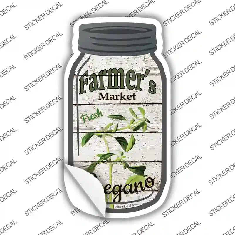 Oregano Farmers Market Novelty Mason Jar Sticker Decal