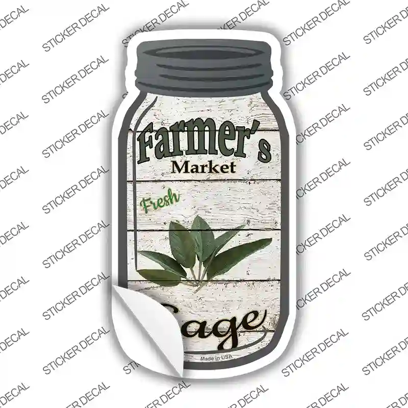 Sage Farmers Market Novelty Mason Jar Sticker Decal
