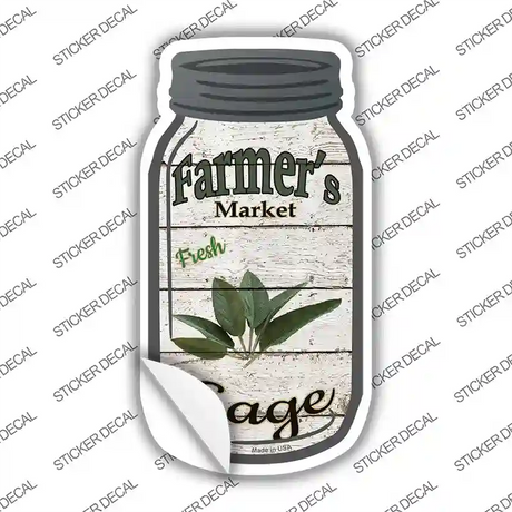 Sage Farmers Market Novelty Mason Jar Sticker Decal