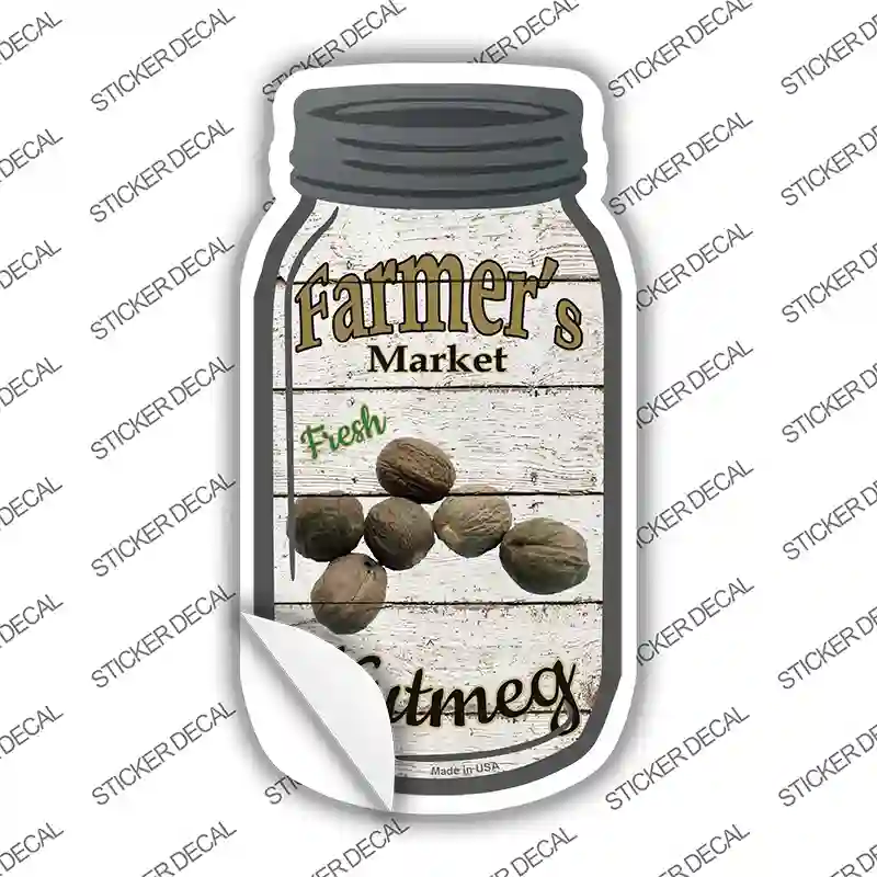 Nutmeg Farmers Market Novelty Mason Jar Sticker Decal