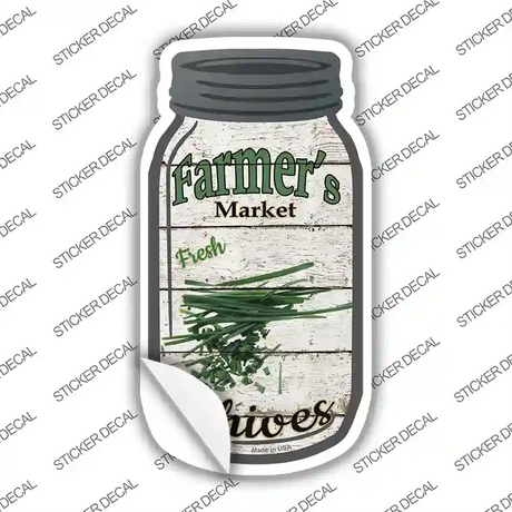 Chives Farmers Market Novelty Mason Jar Sticker Decal