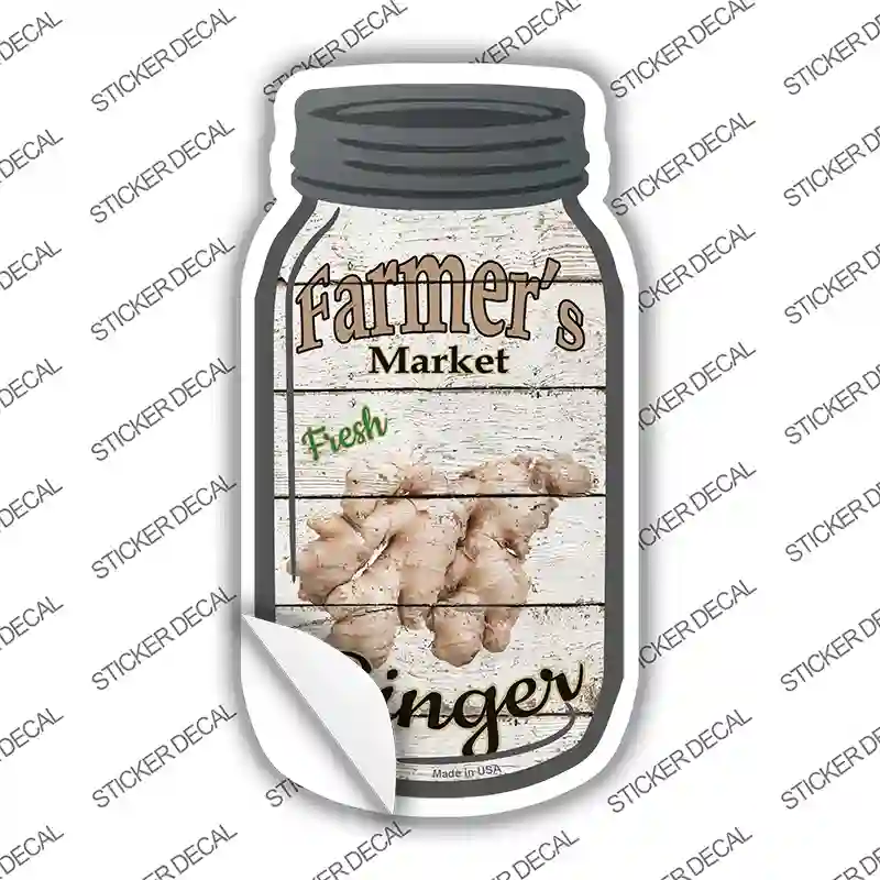 Ginger Farmers Market Novelty Mason Jar Sticker Decal