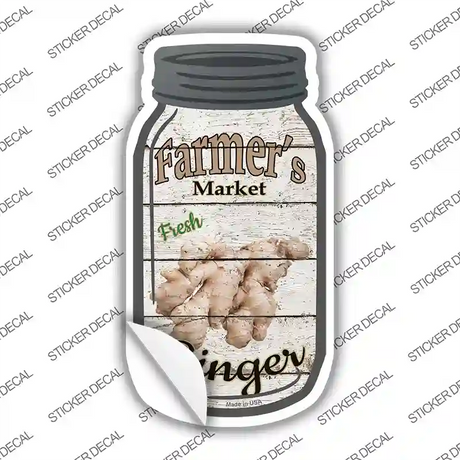 Ginger Farmers Market Novelty Mason Jar Sticker Decal