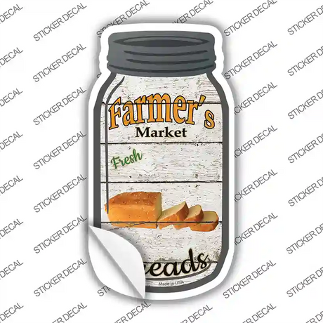 Breads Farmers Market Novelty Mason Jar Sticker Decal