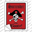 Surrender The Booty Pirate Novelty Rectangle Sticker Decal