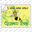 Queen Bee Horizontal Green Novelty Rectangle Sticker Decal