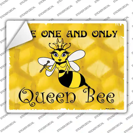 Queen Bee Horizontal Gold Novelty Rectangle Sticker Decal