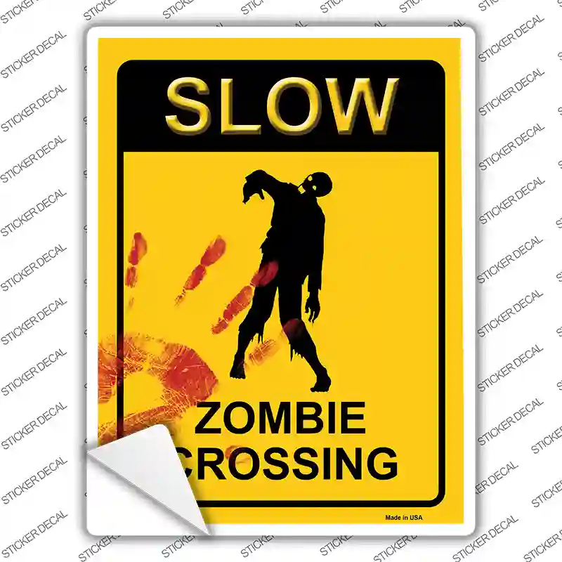 Zombie Crossing Novelty Rectangle Sticker Decal