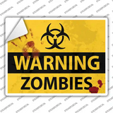 Warning Zombies Novelty Rectangle Sticker Decal