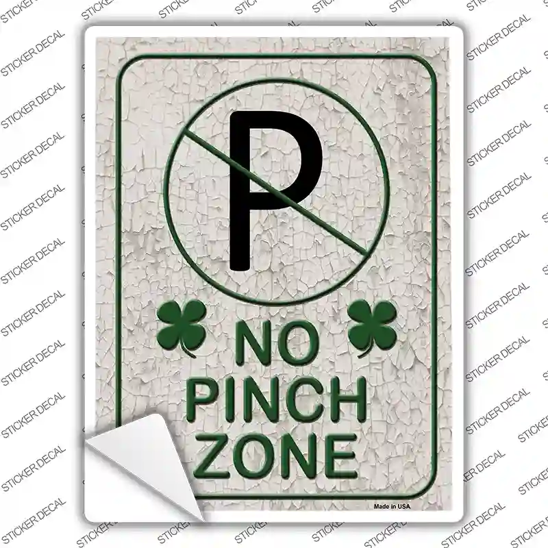 No Pinch Zone White Novelty Rectangle Sticker Decal