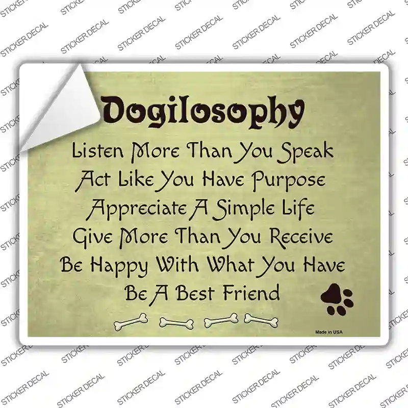 Dogilosophy Novelty Rectangle Sticker Decal