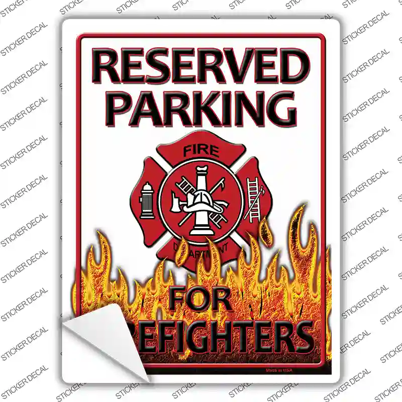 Reserved Firefighters Novelty Rectangle Sticker Decal