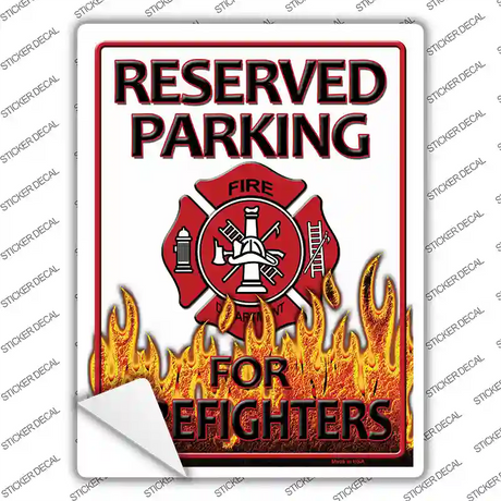 Reserved Firefighters Novelty Rectangle Sticker Decal