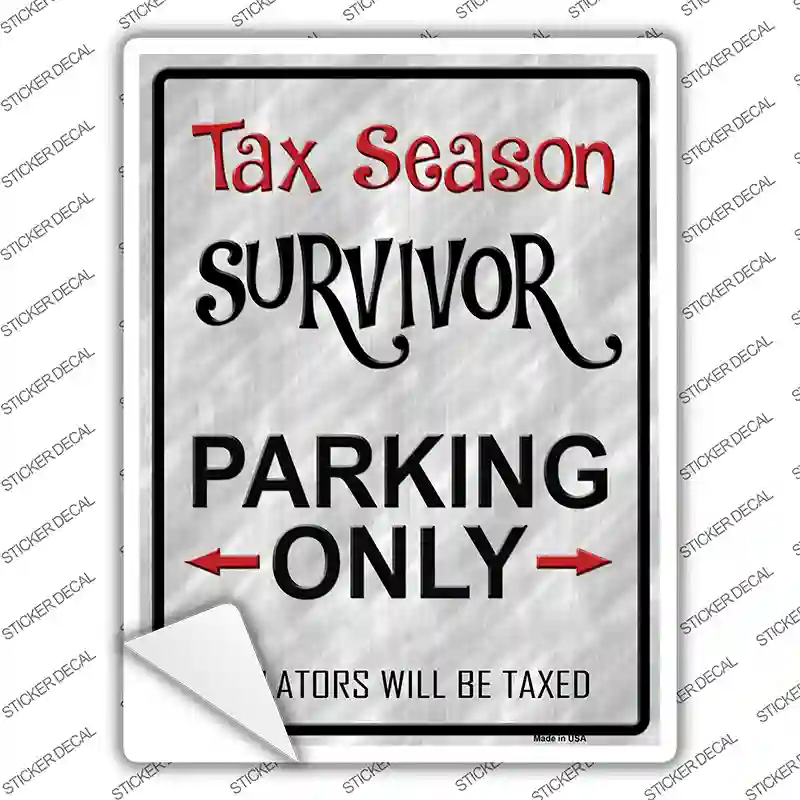 Tax Season Survivor Novelty Rectangle Sticker Decal