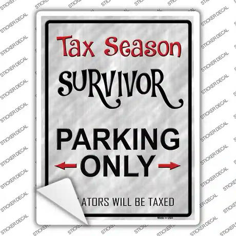 Tax Season Survivor Novelty Rectangle Sticker Decal