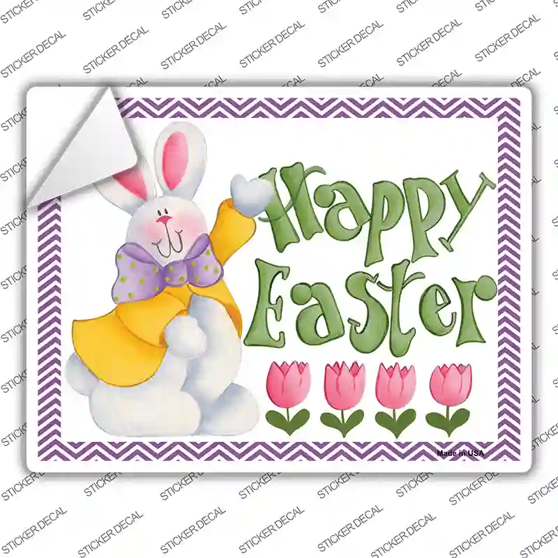 Happy Easter Purple Novelty Rectangle Sticker Decal