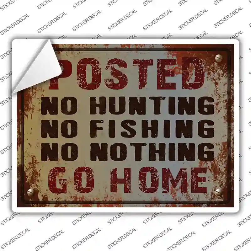 No Hunting No Fishing Novelty Rectangle Sticker Decal
