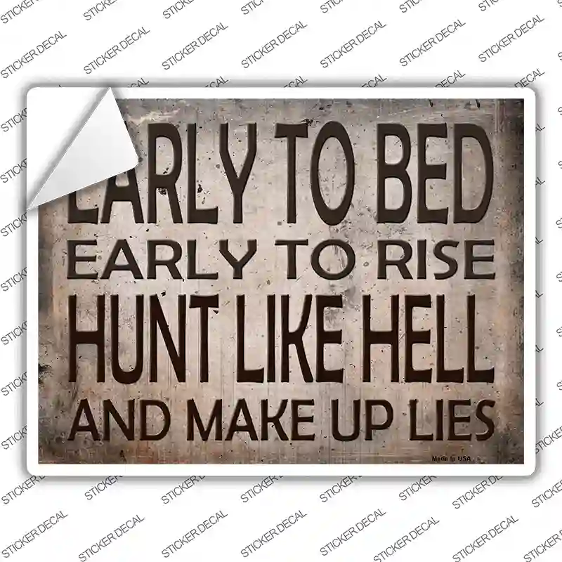 Early To Bed Novelty Rectangle Sticker Decal