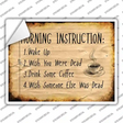 Morning Instruction Novelty Rectangle Sticker Decal