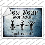 New Year Workout Novelty Rectangle Sticker Decal