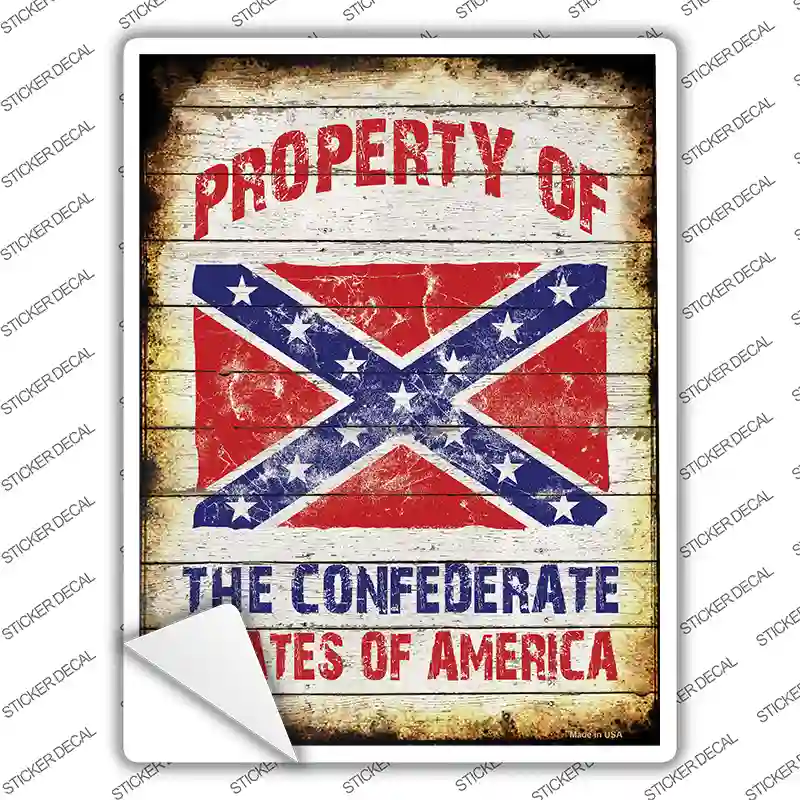 Property Of Confederate States Novelty Rectangle Sticker Decal