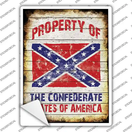 Property Of Confederate States Novelty Rectangle Sticker Decal