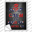 Keep Calm Kiss My Novelty Rectangle Sticker Decal