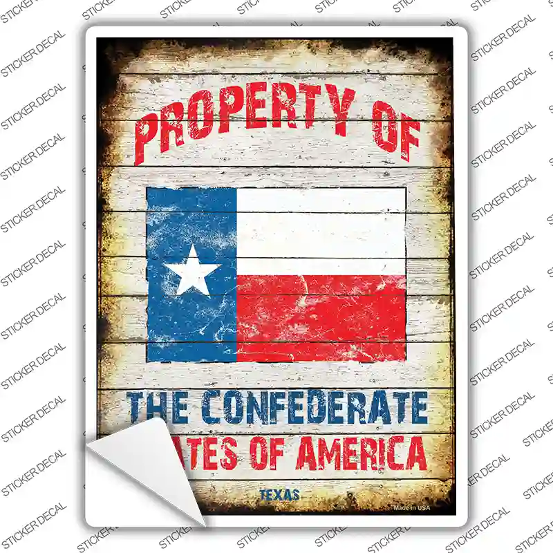Property Of Texas Novelty Rectangle Sticker Decal