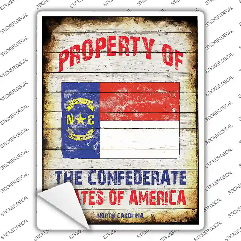 Property Of North Carolina Novelty Rectangle Sticker Decal