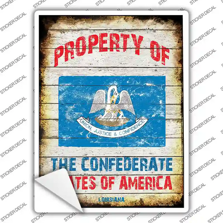 Property Of Louisiana Novelty Rectangle Sticker Decal