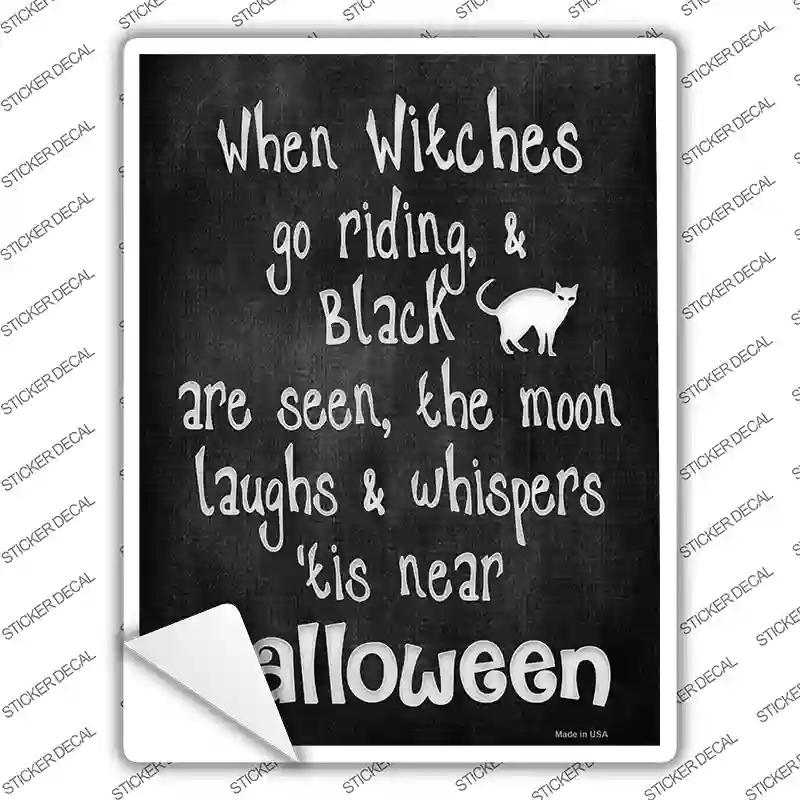 Witches Go Riding Novelty Rectangle Sticker Decal