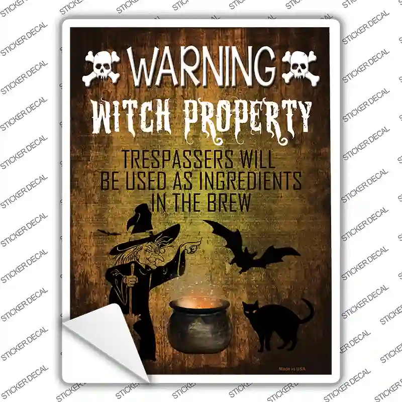 Witch Property Novelty Rectangle Sticker Decal