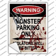 Monster Parking Novelty Rectangle Sticker Decal