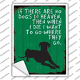 No Dogs In Heaven Novelty Rectangle Sticker Decal