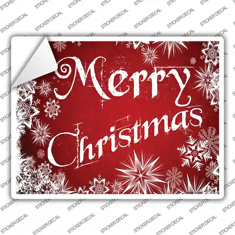 Merry Christmas Red Novelty Rectangle Sticker Decal
