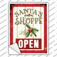 Santas Shop Open Novelty Rectangle Sticker Decal