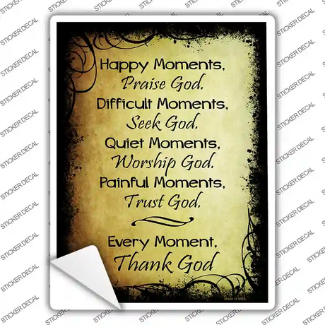 Happy Moments Novelty Rectangle Sticker Decal