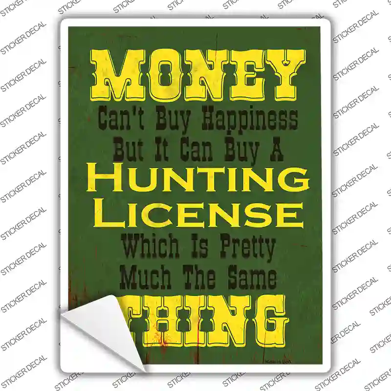 Money Cant Buy Happiness Novelty Rectangle Sticker Decal