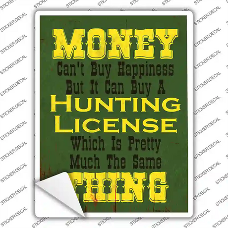 Money Cant Buy Happiness Novelty Rectangle Sticker Decal