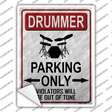 Drummer Parking Novelty Rectangle Sticker Decal