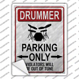 Drummer Parking Novelty Rectangle Sticker Decal