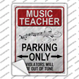 Music Teacher Parking Novelty Rectangle Sticker Decal