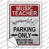 Music Teacher Parking Novelty Rectangle Sticker Decal