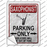 Saxophonist Parking Novelty Rectangle Sticker Decal