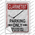 Clarinetist Parking Novelty Rectangle Sticker Decal