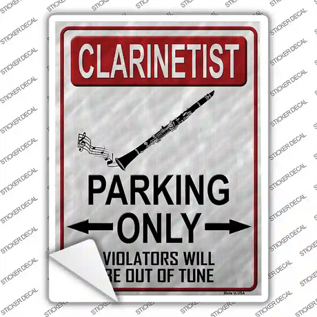 Clarinetist Parking Novelty Rectangle Sticker Decal