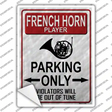 French Horn Player Parking Novelty Rectangle Sticker Decal