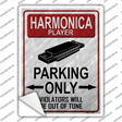 Harmonica Player Parking Novelty Rectangle Sticker Decal